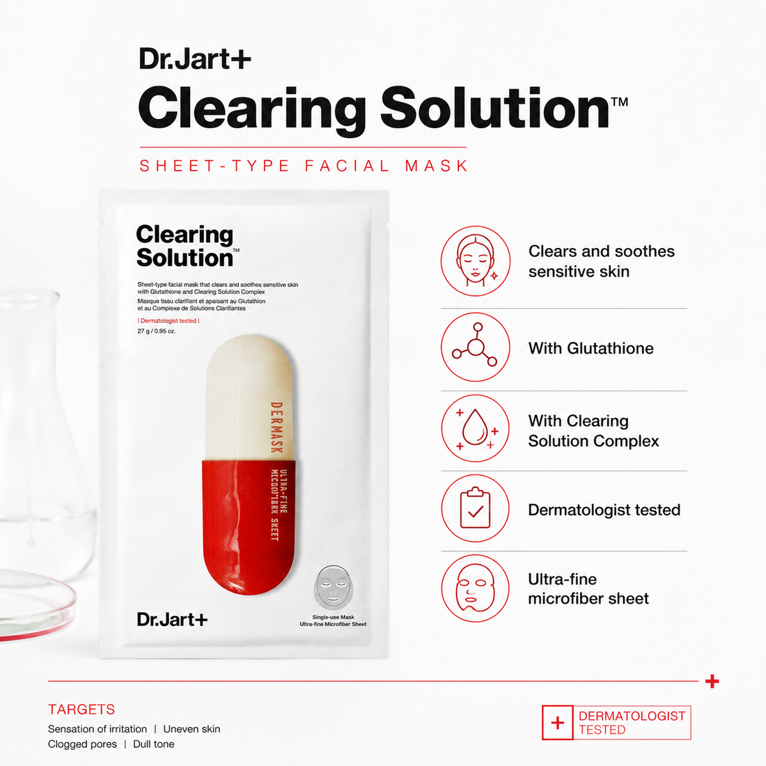 Dr.Jart+ Dermask Micro Jet Clearing Solution sheet mask set x5 — blemish and pore care product image