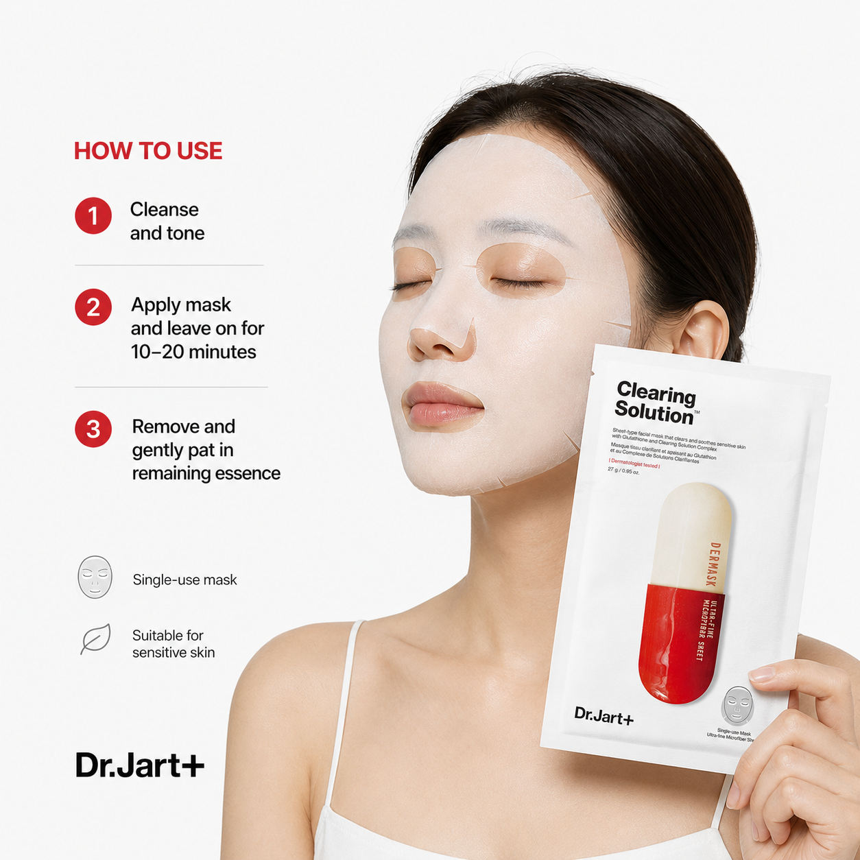 Dr.Jart+ Dermask Micro Jet Clearing Solution sheet mask set x5 — package detail image