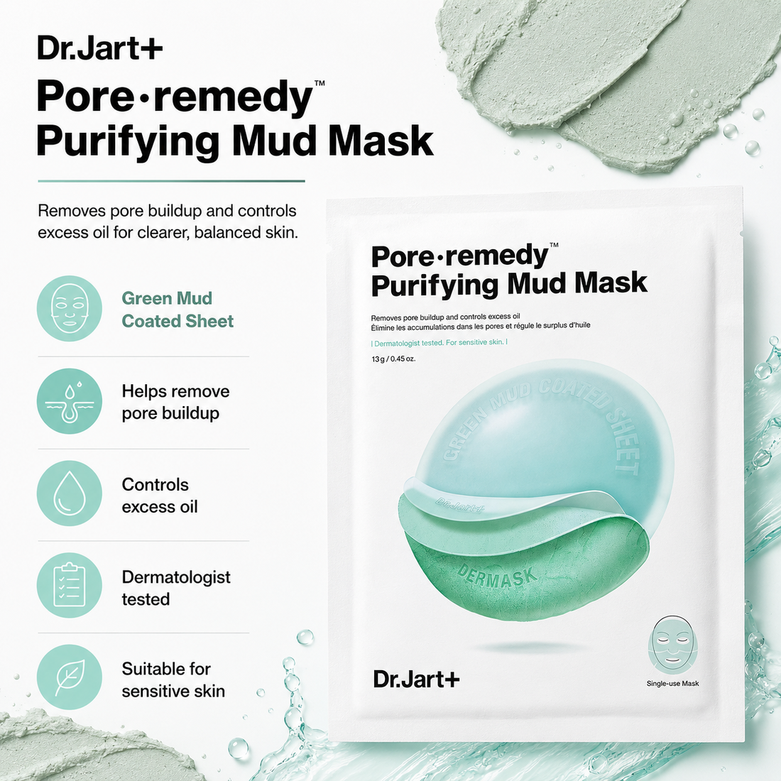 Dr.Jart+ Pore Remedy Purifying Mud Mask 13g — pore care mask product image