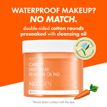 Neogen Carrot Deep Clear Oil Pads 150ml (60 Pads) — Neogen official product image 4
