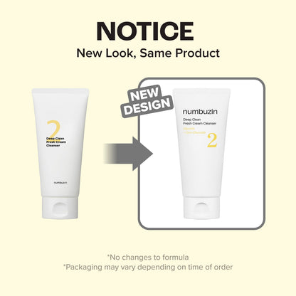 Numbuzin No. 2 Deep Clean Fresh Cream Cleanser 120ml — official product image 4