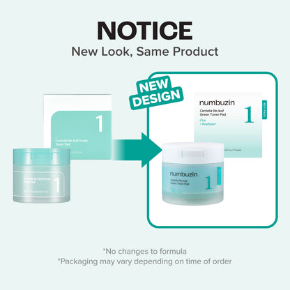 Numbuzin No. 1 Centella Re-Leaf Green Toner Pads 70 ct, 190ml — official product image 4