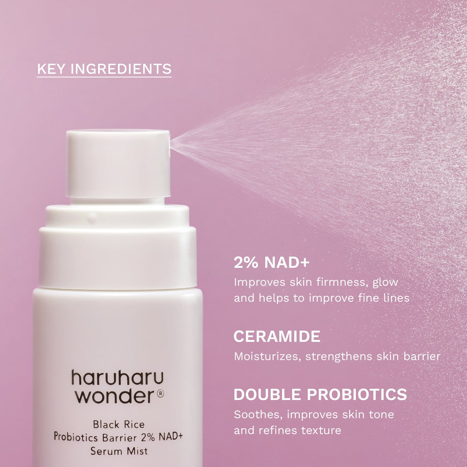 haruharuwonder Black Rice Probiotics Barrier 2% NAD + Serum Mist 80ml product image 3