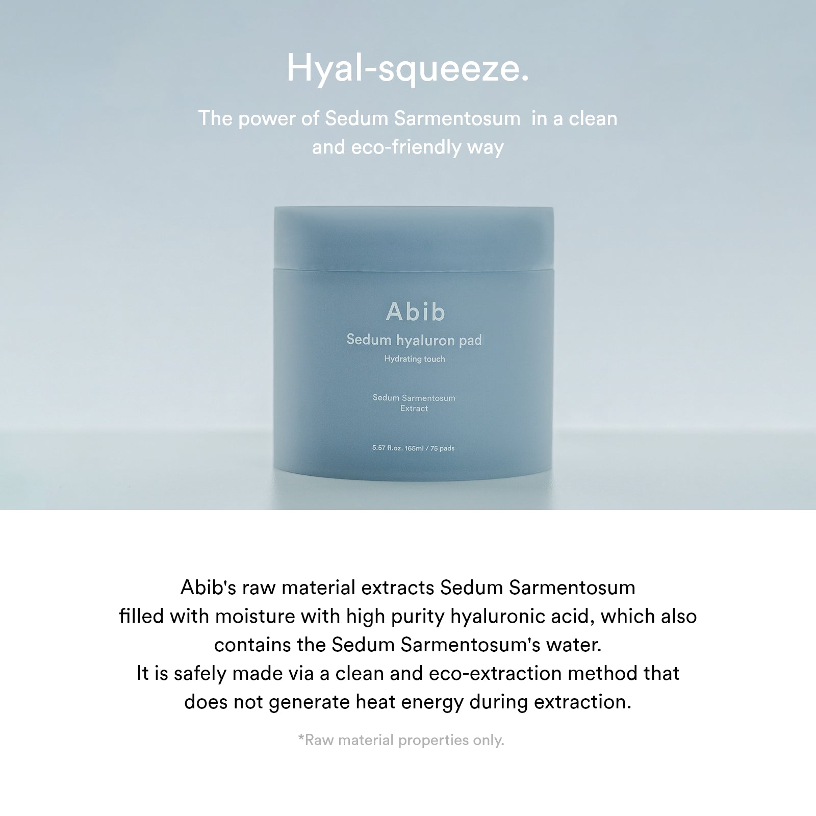 Abib Sedum hyaluron pad Hydrating touch - 165ml. 75 pads - official Abib product image 3
