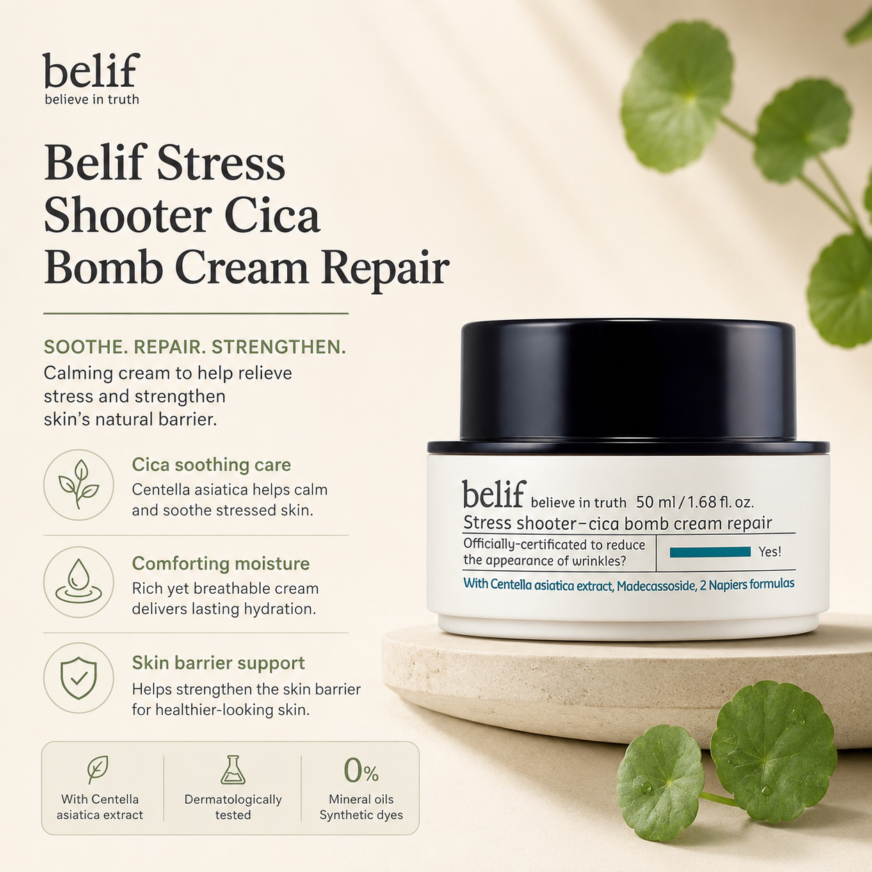 Belif Stress Shooter Cica Bomb Cream Repair 50ml product image 4
