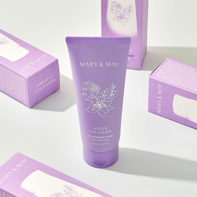 Mary&amp;May White Collagen Cleansing Foam Duo Twin Pack (150ml x2) product image 2