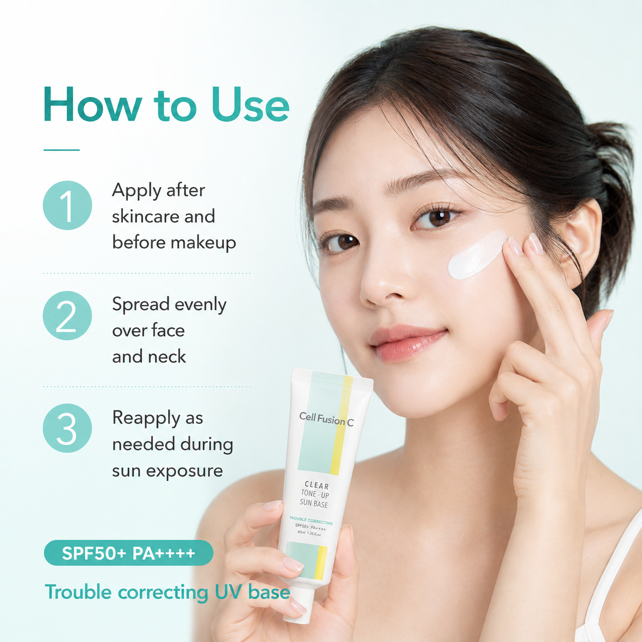 CellFusionC Clear Tone-Up Sun Base SPF 50+/ PA++++ 40ml — product detail image 2