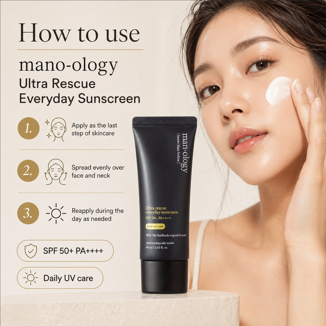 Belif Manology Ultra Rescue Everyday Sunscreen 60ml product image 2