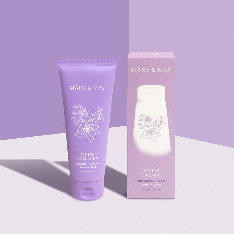 Mary&amp;May White Collagen Cleansing Foam Duo Twin Pack (150ml x2) product image 4