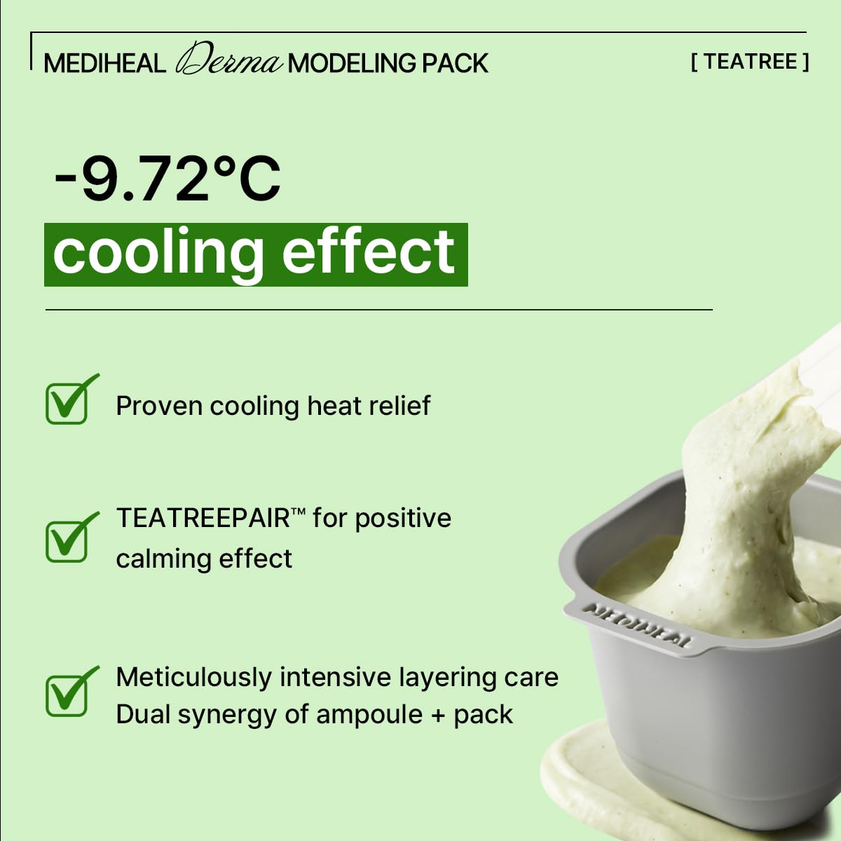Mediheal Derma Modeling Pack Teatree Calming (Ampoule 2ml+ Powder 28g) product image 4