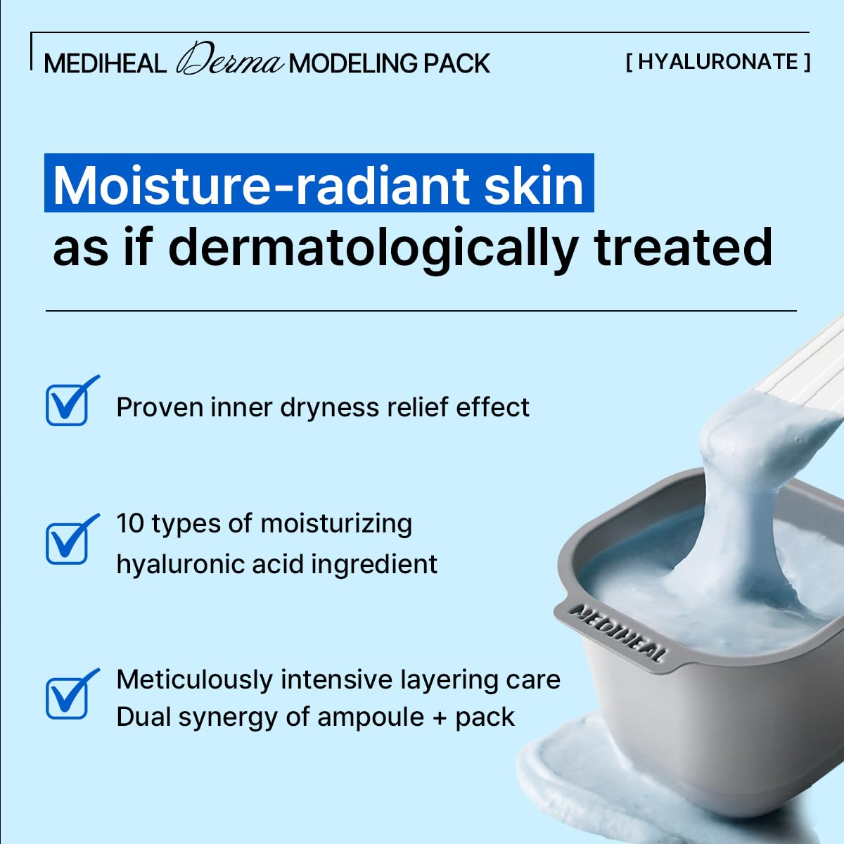 Mediheal Derma Modeling Pack Hyaluronate Moisture (Ampoule 2ml+ Powder 28g) product image 4
