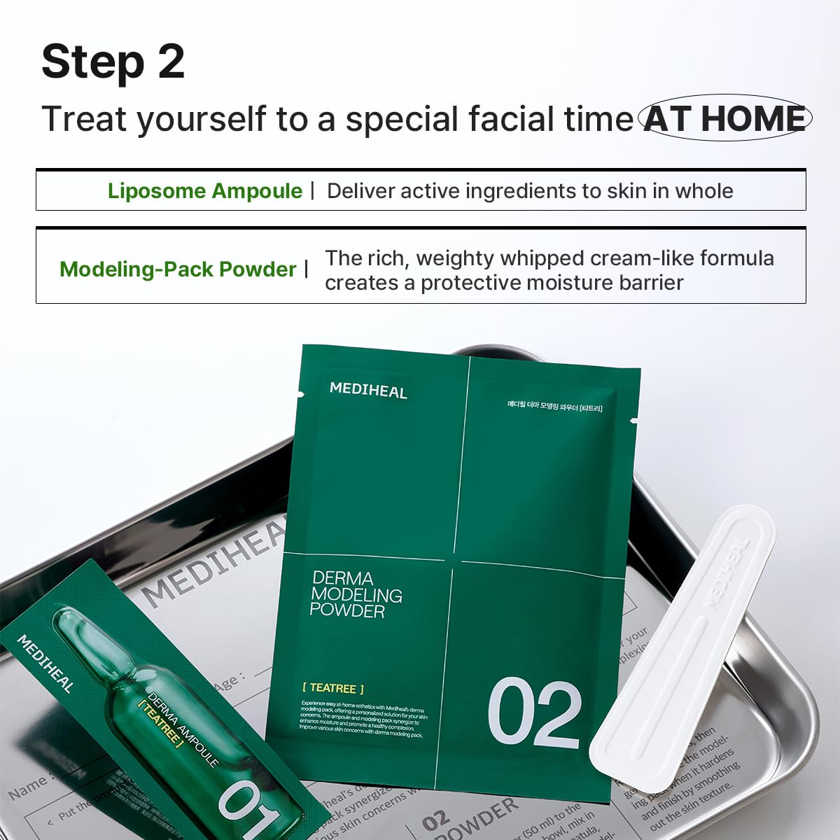 Mediheal Derma Modeling Pack Teatree Calming (Ampoule 2ml+ Powder 28g) product image 6