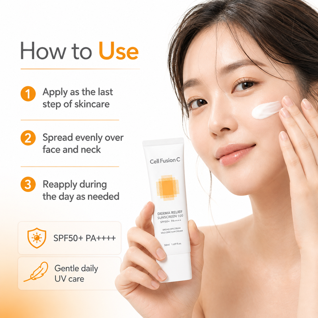 CellFusionC Derma Relief Sunscreen 100 SPF50+/PA++++ 50ml — product detail image 2
