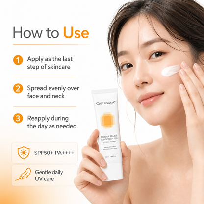 CellFusionC Derma Relief Sunscreen 100 SPF50+/PA++++ 50ml — product detail image 2