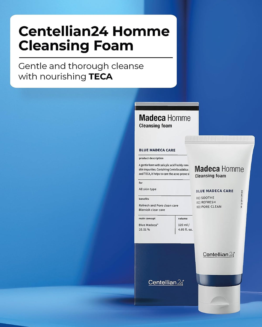 Centellian24 Madeca Homme Cleansing Foam 120ml — product detail image 2