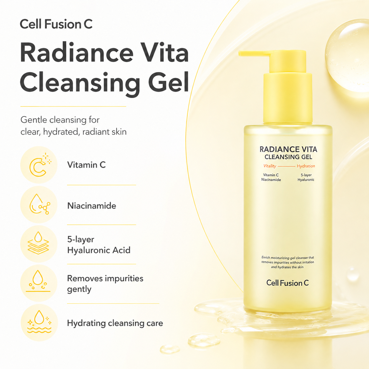 CellFusionC Radiance Vita Cleansing Gel 200ml — product detail image 4