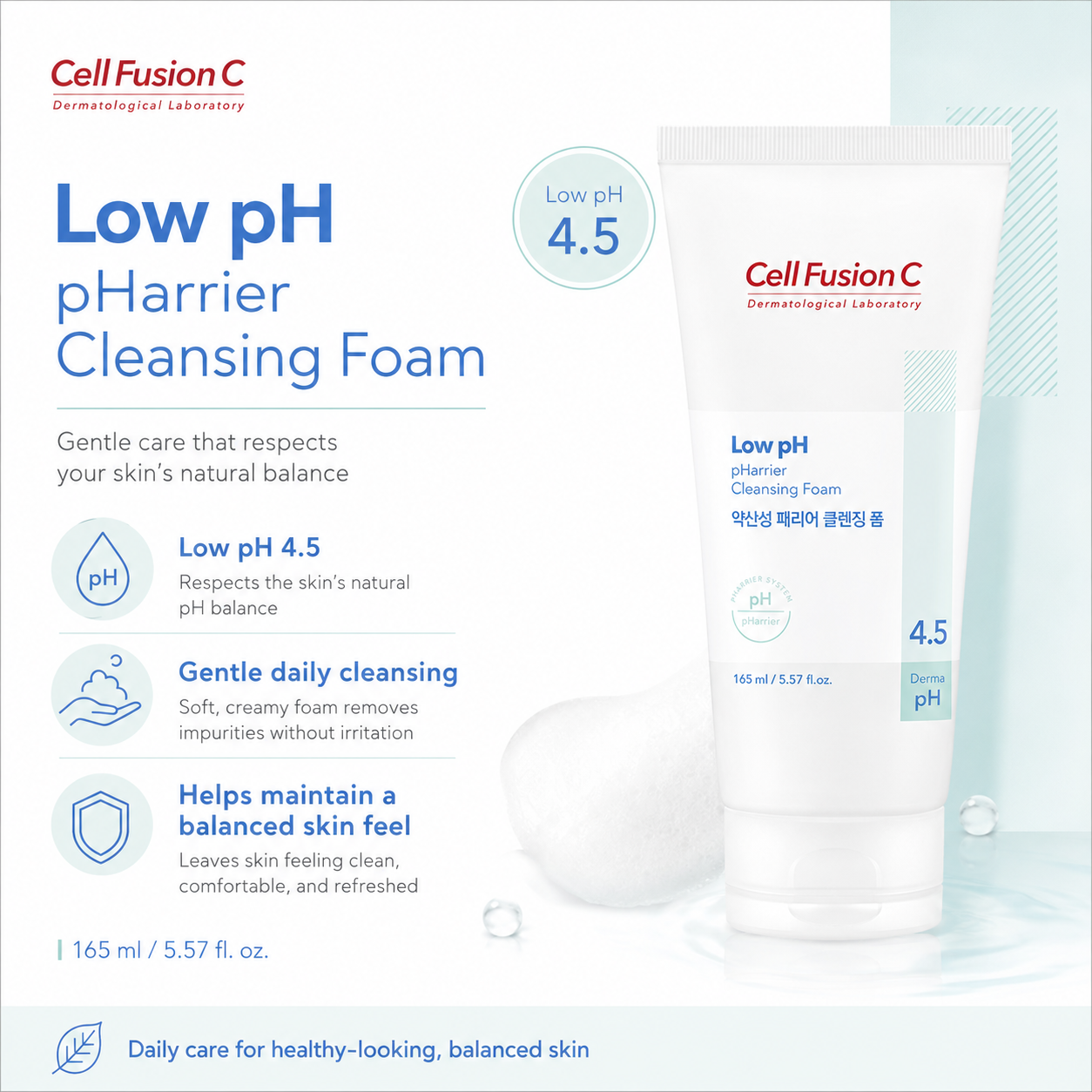 CellFusionC Low ph pHarrier Cleansing Foam - 165ml — product detail image 4