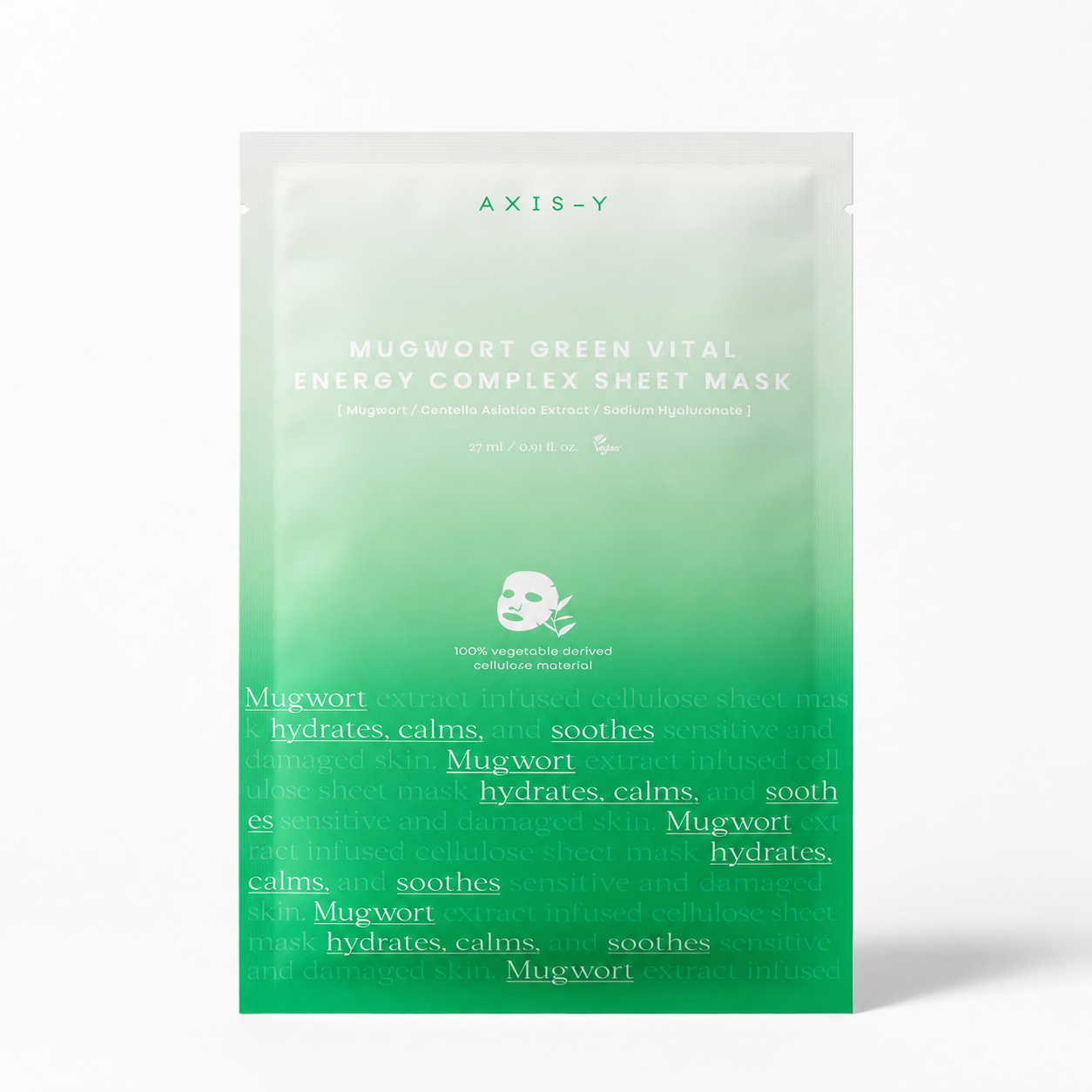 AXIS-Y Mugwort Green Vital Energy Complex Sheet Mask 27ml product packaging