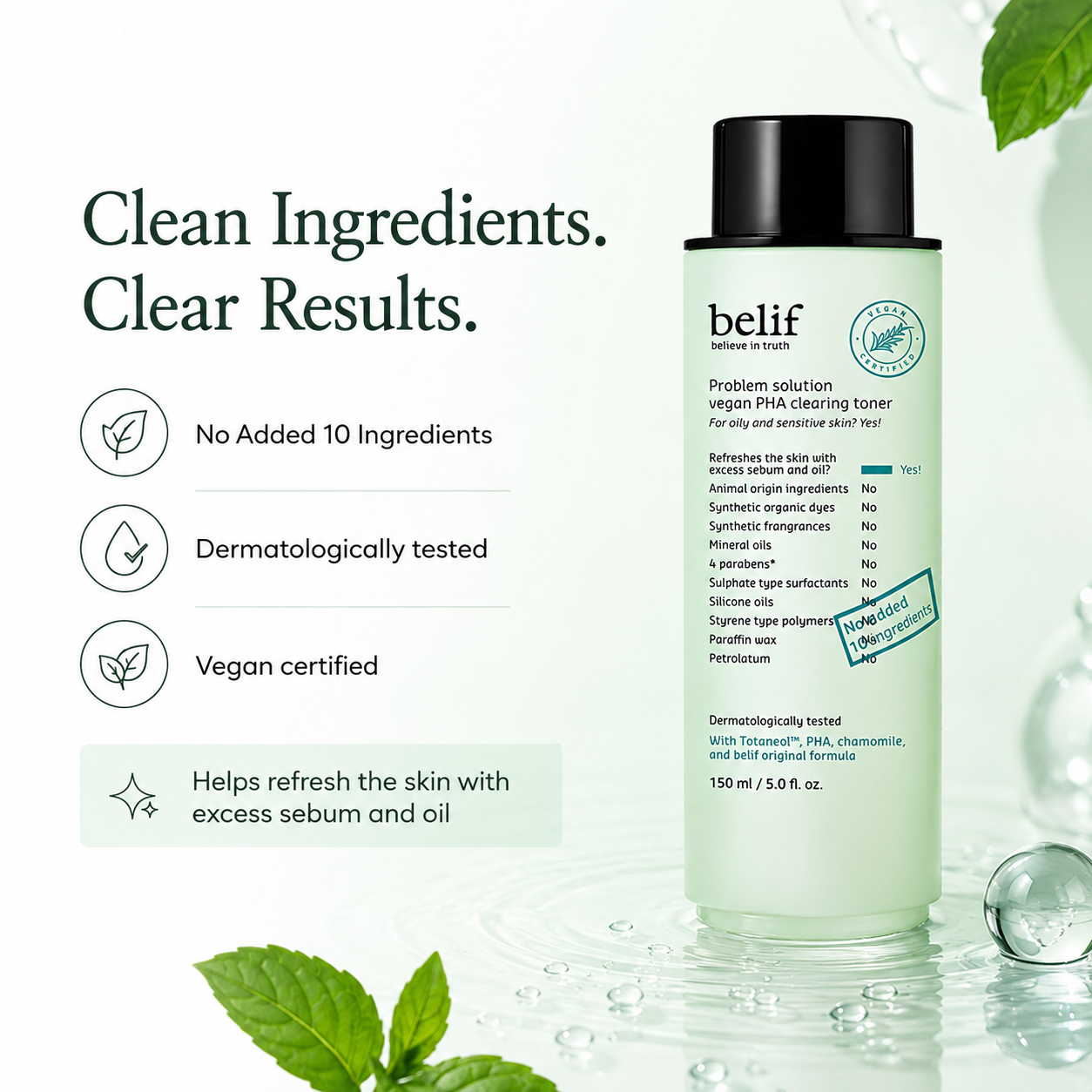 Belif Problem Solution Vegan PHA Clearing Toner 150ml product image 4