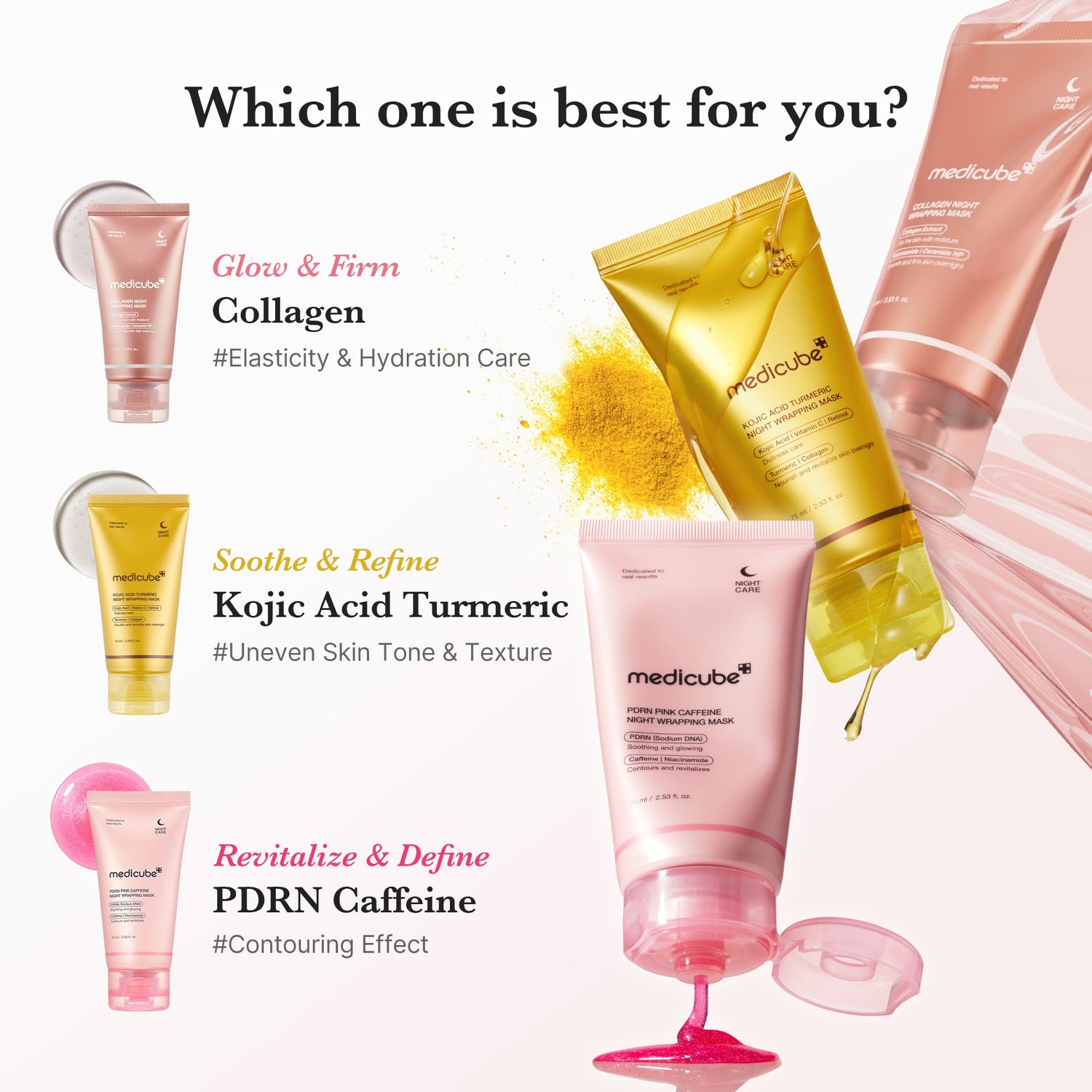 Medicube PDRN Pink Caffeine Overnight Wrapping Mask 75ml product image 3