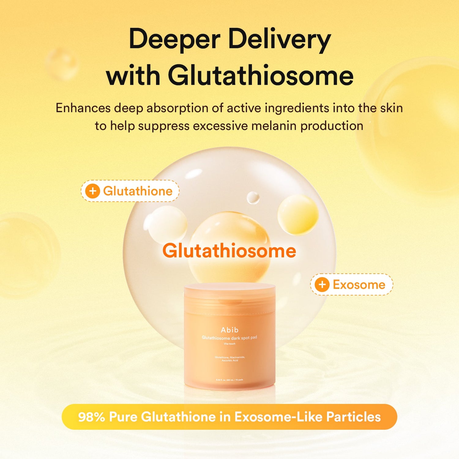 Abib Glutathiosome Dark Spot Pad Vita Touch 250ml/70ea - official Abib product image 4