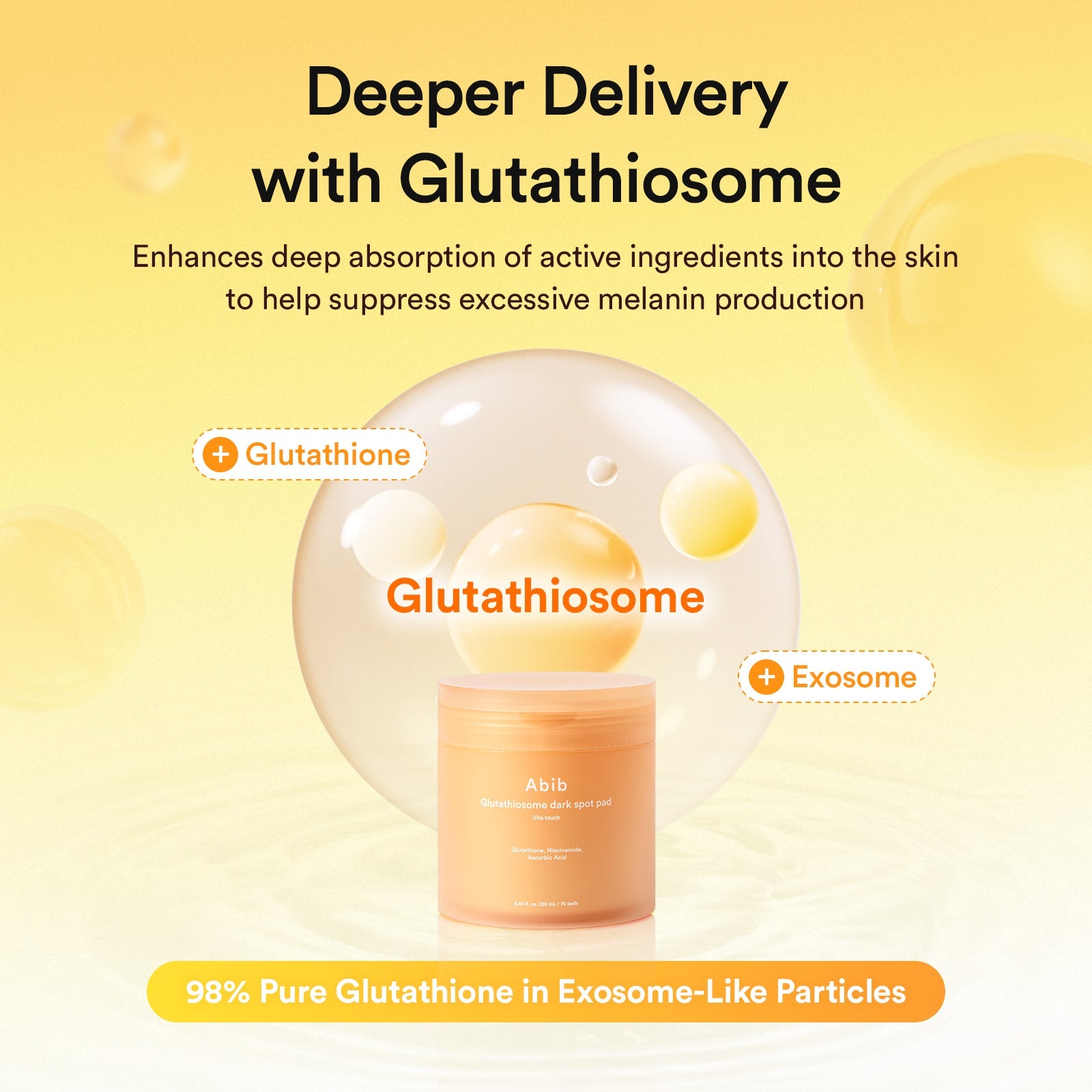 Abib Glutathiosome Dark Spot Pad Vita Touch 250ml/70ea - official Abib product image 4