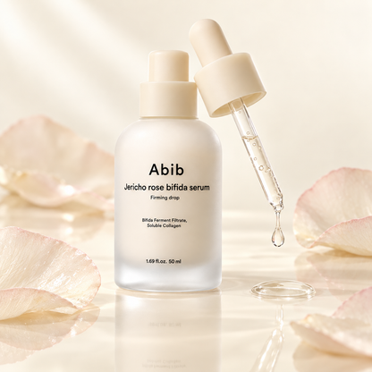 Abib Jericho Rose Bifida Firming Drop serum dropper and serum texture