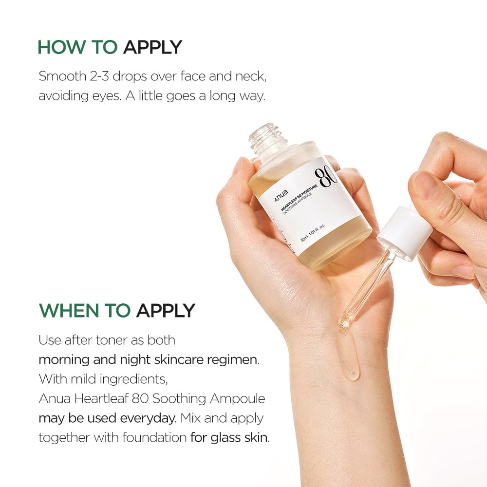 Anua HEARTLEAF 80% MOISTURE SOOTHING AMPOULE 30ml - official ANUA product image 6