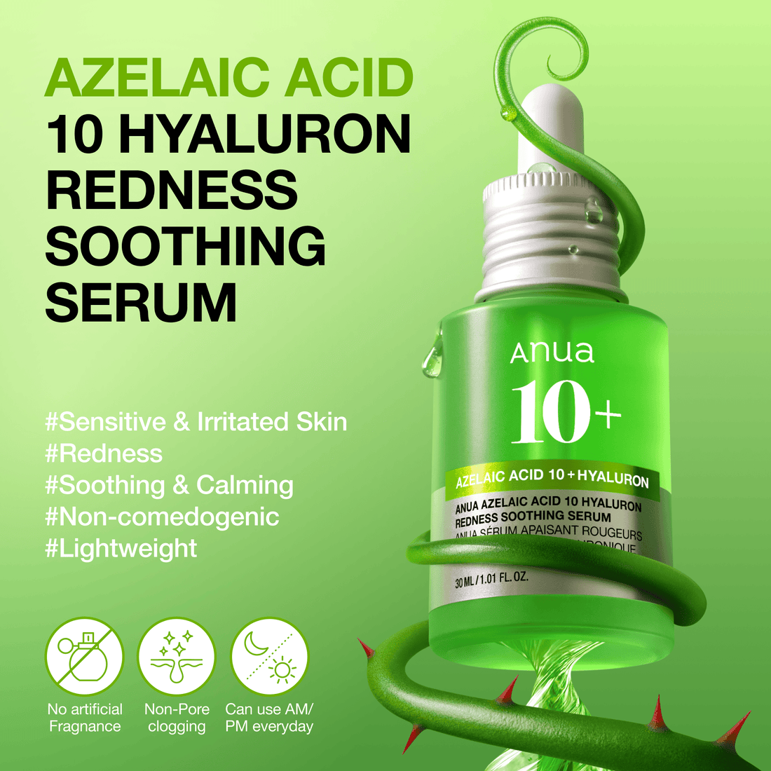 Anua AZELAIC HYALURON SOOTHING SERUM 30ML - official ANUA product image 2