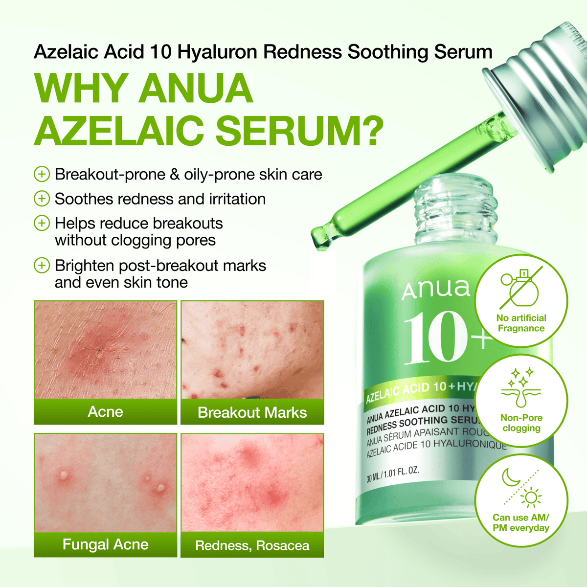 Anua AZELAIC HYALURON SOOTHING SERUM 30ML - official ANUA product image 3