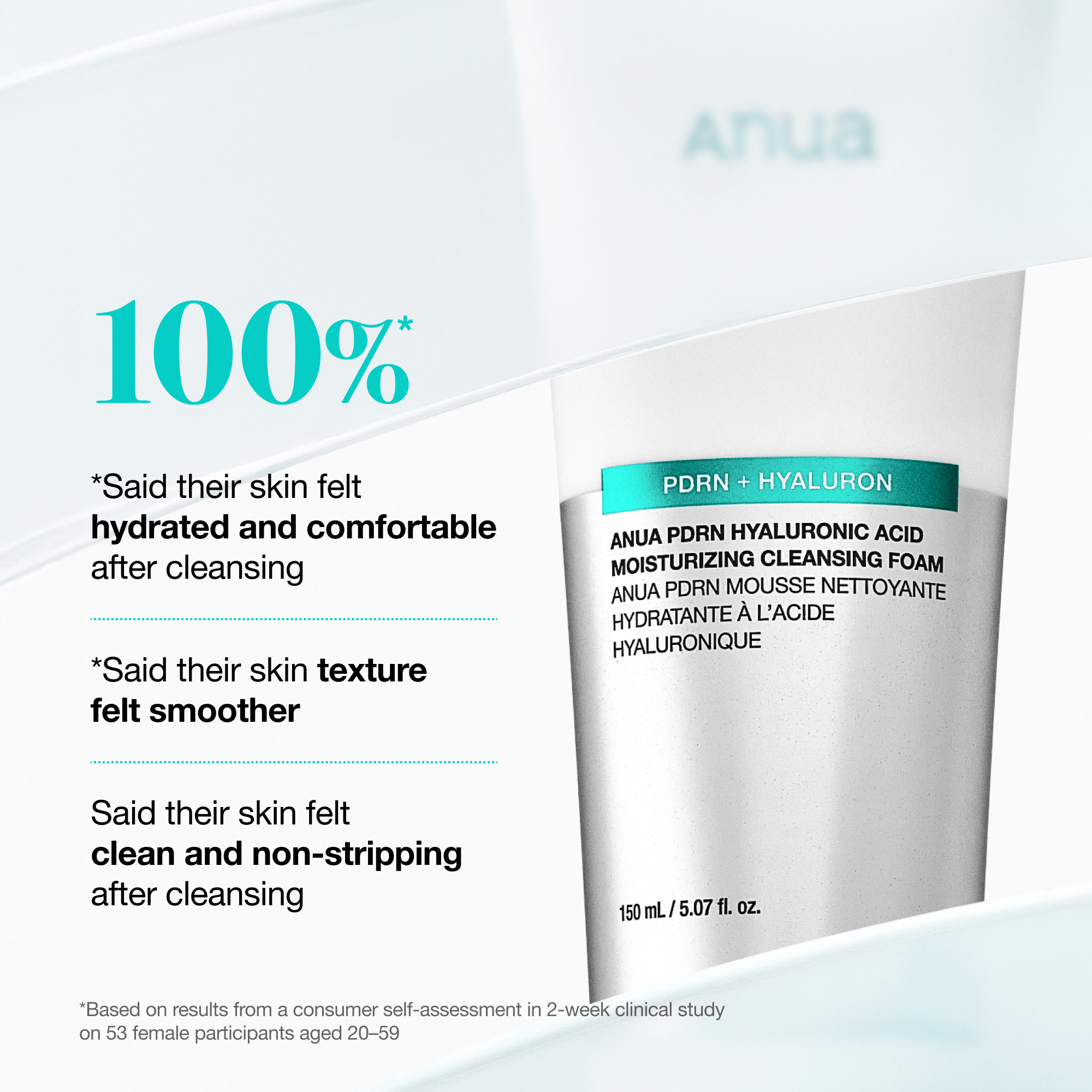 Anua Hyaluronic Acid Moisturizing Cleansing Foam 150ml - official ANUA product image 3