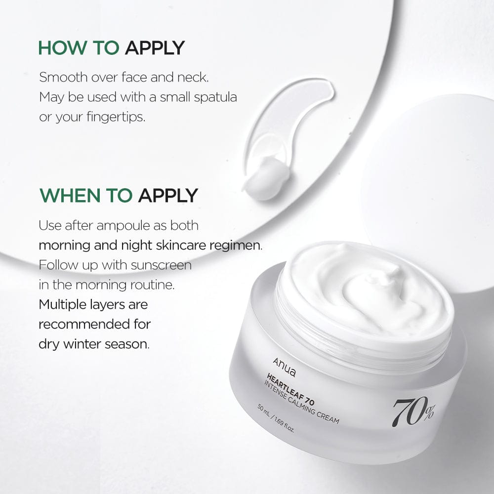 Anua HEARTLEAF 70% INTENSE CALMING CREAM 50ml - official ANUA product image 5