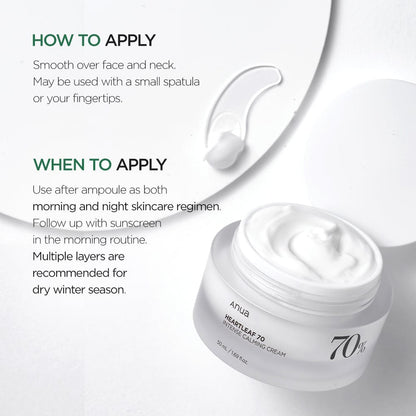 Anua HEARTLEAF 70% INTENSE CALMING CREAM 50ml - official ANUA product image 5