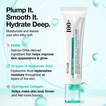 Anua PDRN Hyaluronic Acid 100 Moisturizing Cream 60ml - official ANUA product image 4