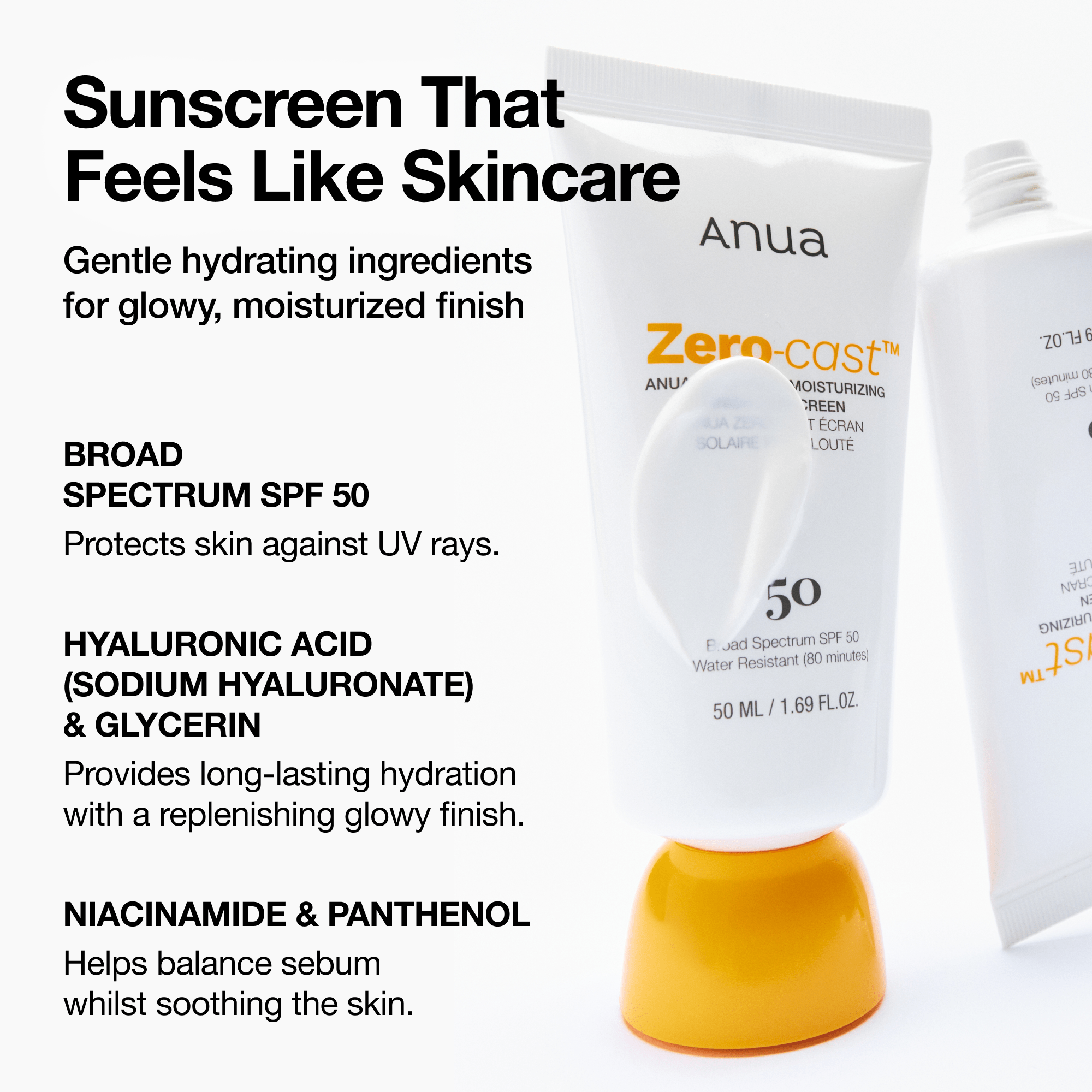 ANUA Zero-cast Moisturizing Finish Sunscreen 50ml - official ANUA product image 5