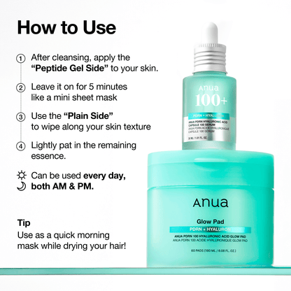 anua PDRN 100 Hyaluronic Acid Glow Pad 180ml 60ea - official ANUA product image 7