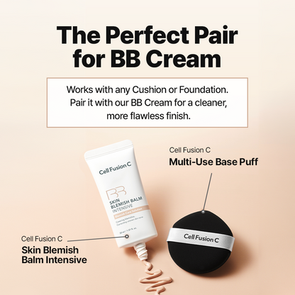 CellFusionC base puff shown with its BB cream