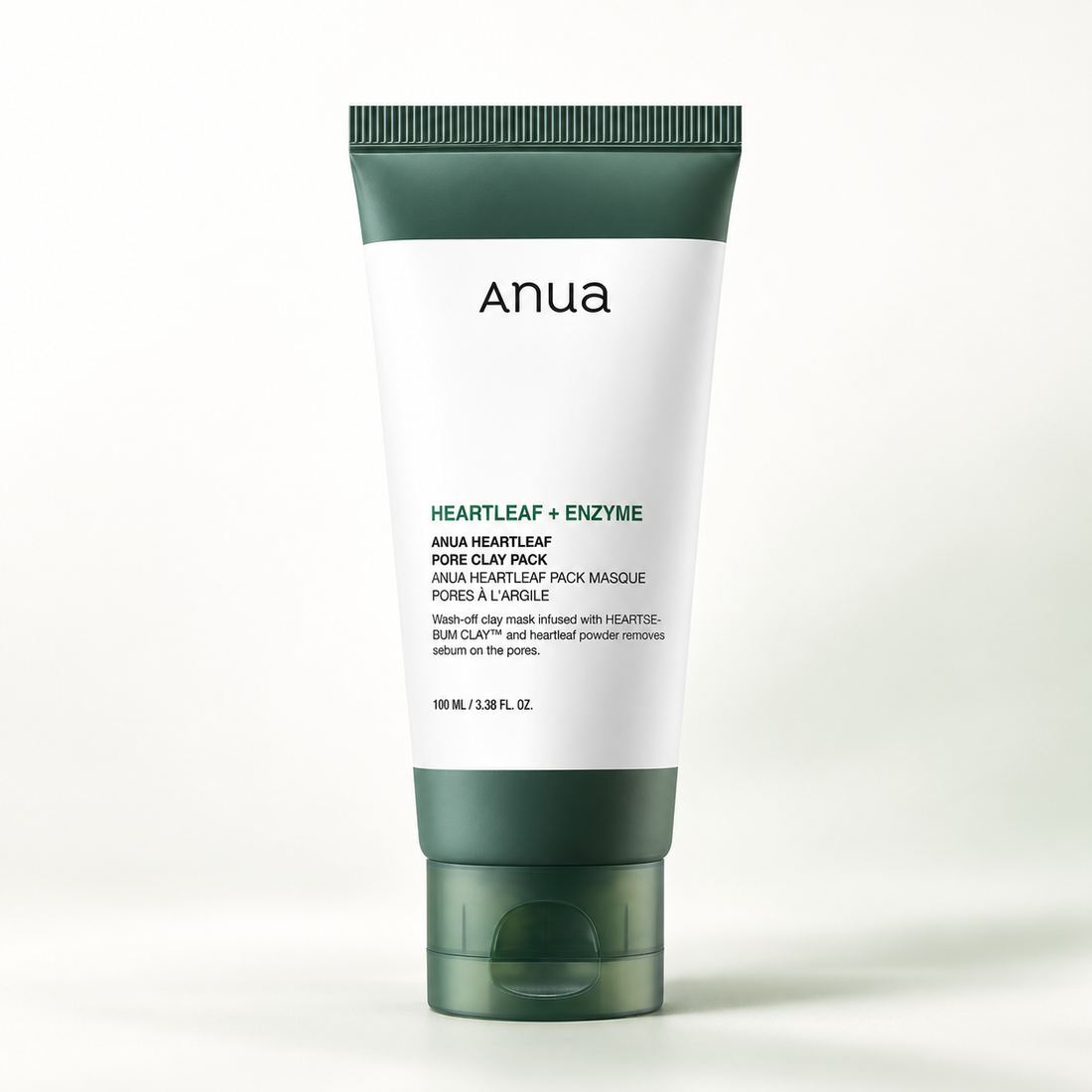 Anua Heartleaf Pore Clay Pack 100ml clay mask in a clean studio setting