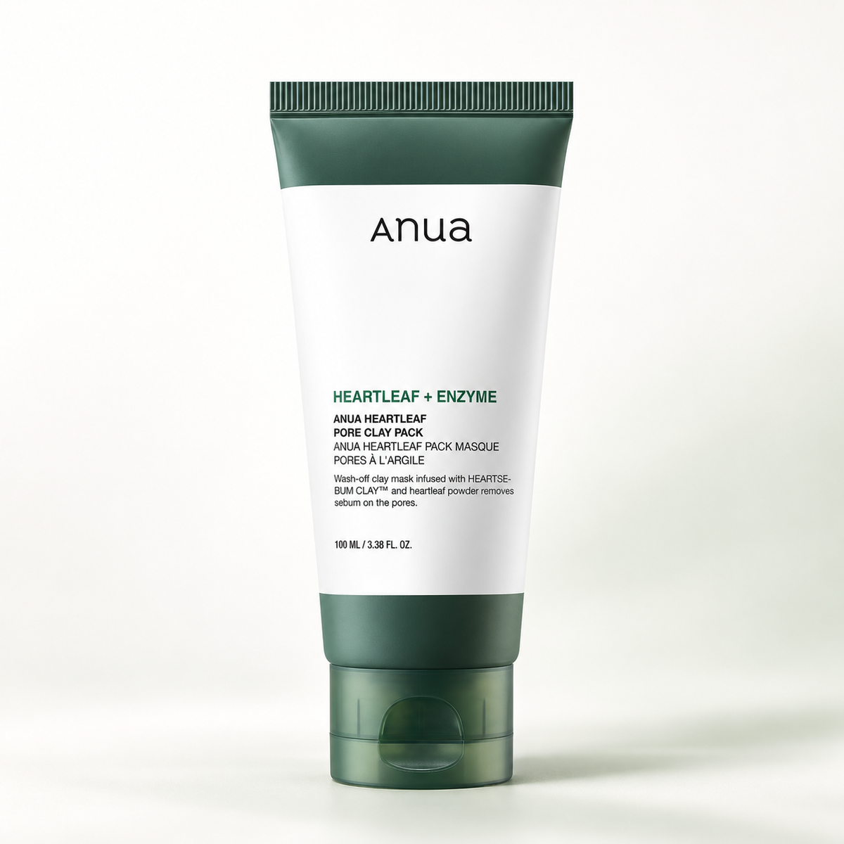 Anua Heartleaf Pore Clay Pack 100ml clay mask in a clean studio setting