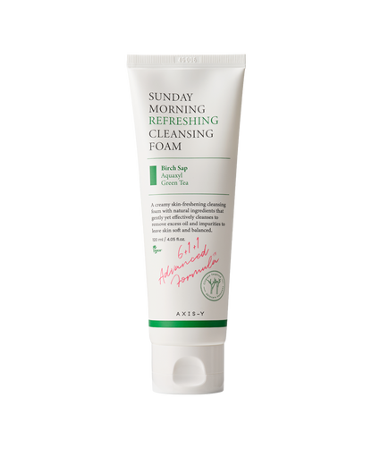AXIS-Y Sunday Morning Refreshing Cleansing Foam 120ml product packaging