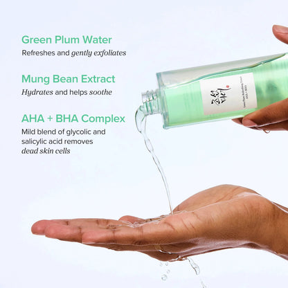 Beauty of Joseon Green Plum Refreshing Toner : AHA + BHA 150ml official Beauty of Joseon source image 4