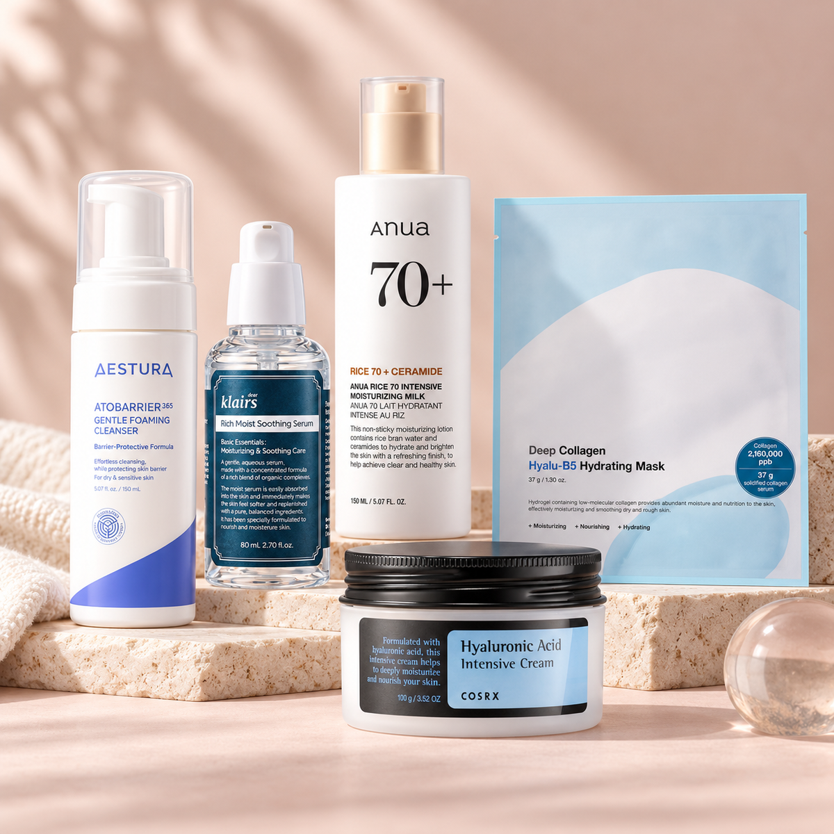 Korean Skincare for Flaky Dry Skin | Comfort + Hydration Set product group