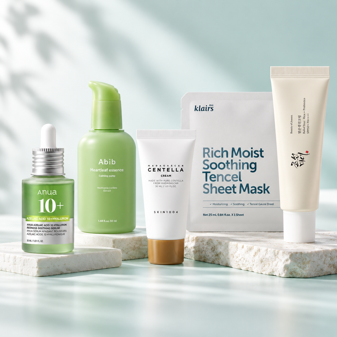 Korean Skincare for Redness-Prone Skin | Centella &amp; Heartleaf product group