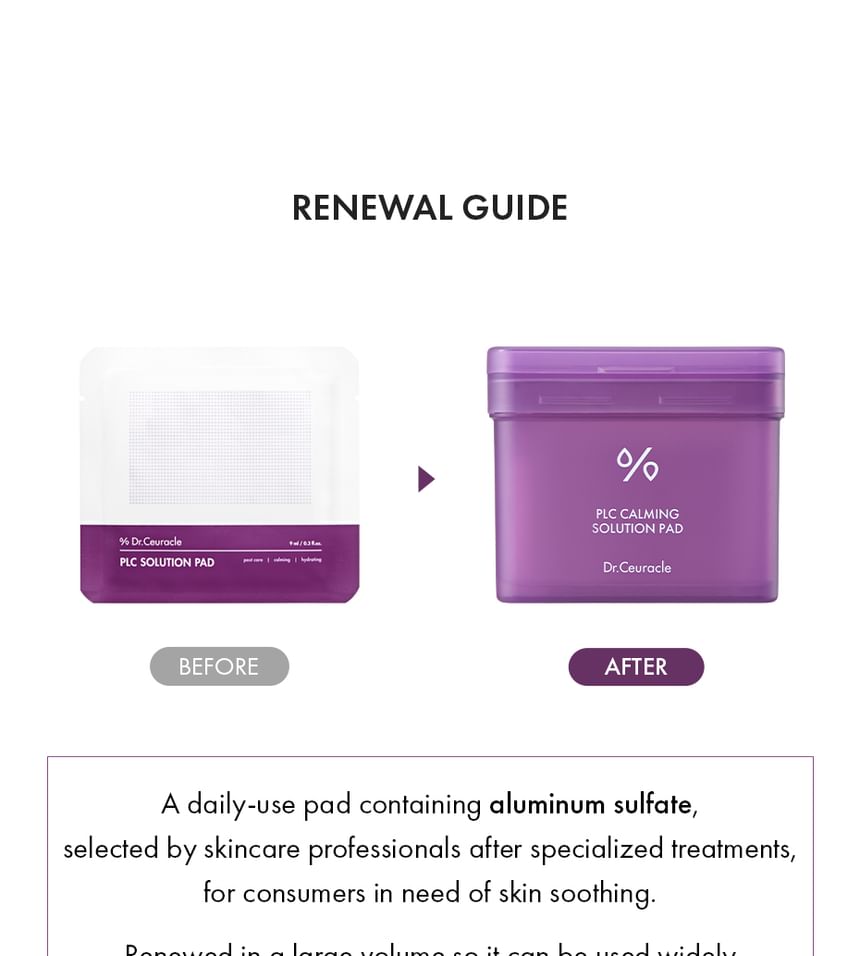 Dr.Ceuracle PLC Calming Solution Pad 130pads 220ml — Dr.Ceuracle product image 4