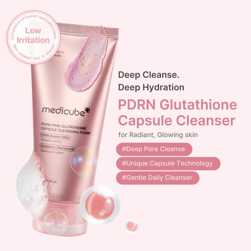 Medicube PDRN Pink Glutathione Capsule Cleansing Foam 120g product image 5
