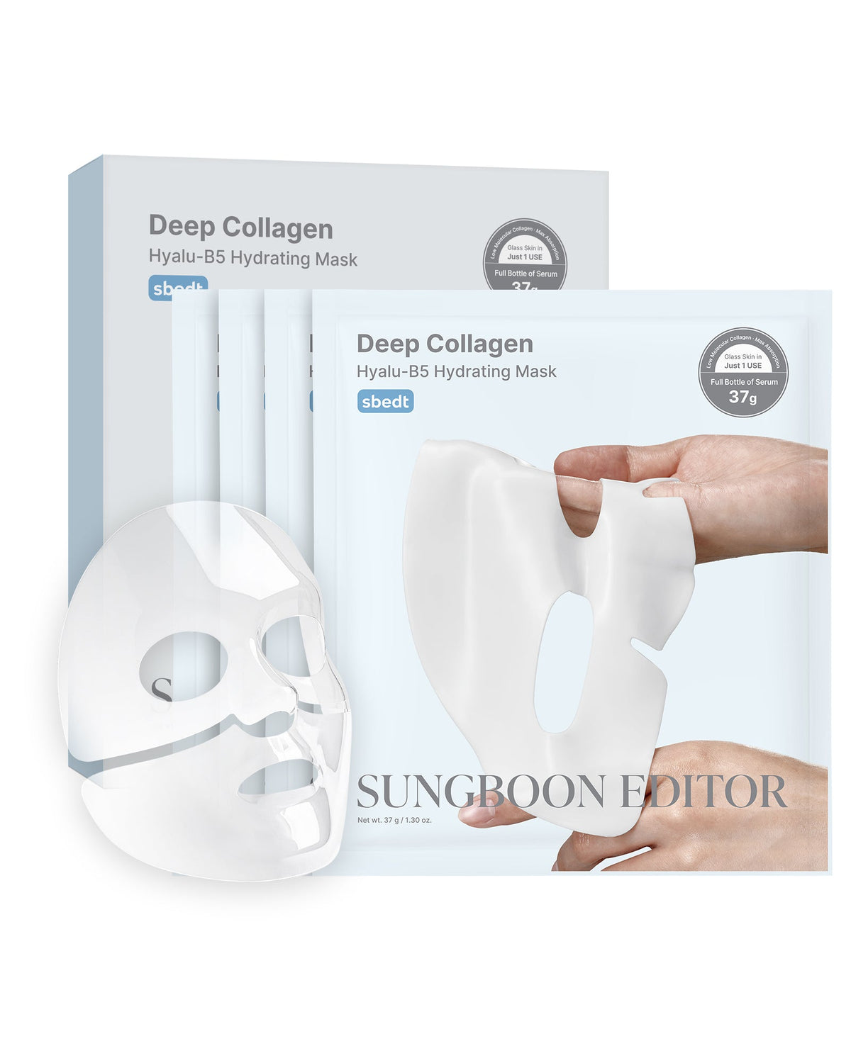 SUNGBOON EDITOR Deep Collagen Hyalu-B5 Hydrating Mask 37g*4ea — official product image 2