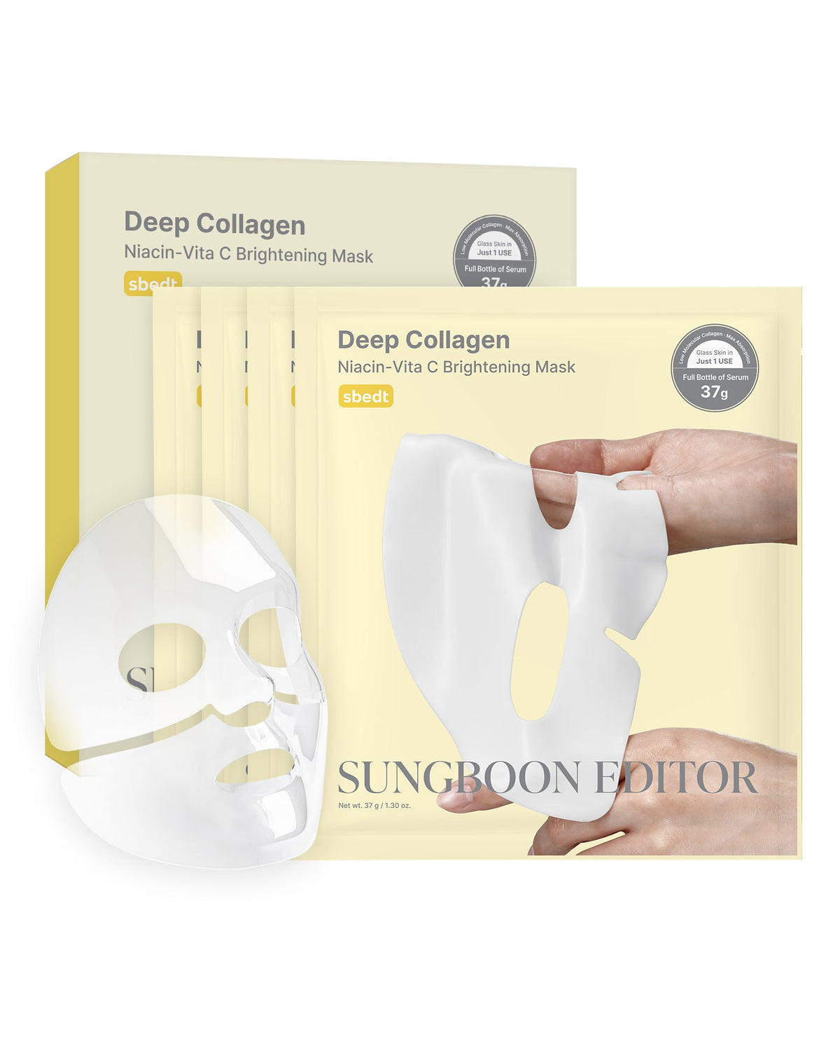 SUNGBOON EDITOR Deep Collagen Niacin Vita C Brightening Mask 37g*4ea — official product image 2