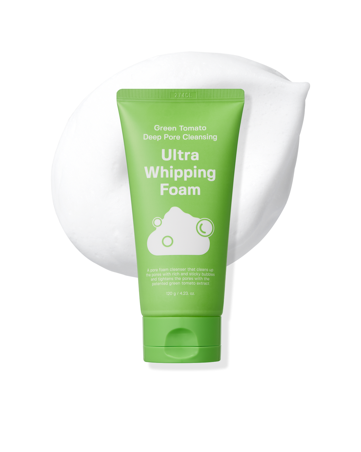 SUNGBOON EDITOR Green Tomato Deep Pore Cleansing Ultra Whipping Foam 120g — official product image 3