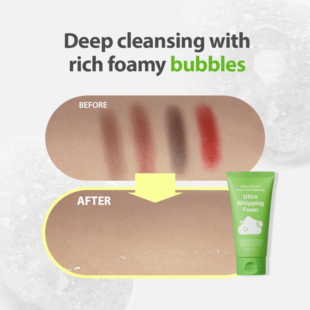 SUNGBOON EDITOR Green Tomato Deep Pore Cleansing Ultra Whipping Foam 120g — official product image 6