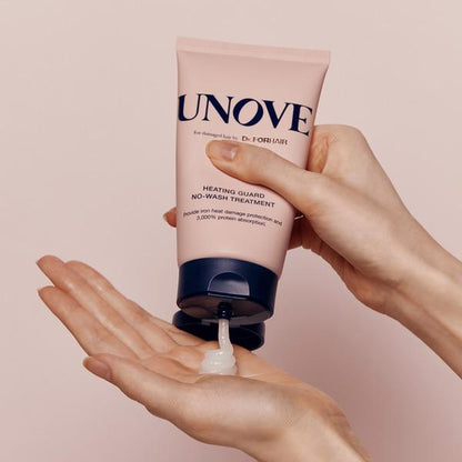 UNOVE Heating Guard No-Wash Hair Treatment 147ml - application before heat styling